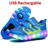 Led Roller Shoes Blue, Pink| Kids Led Light Shoes  | Kids Led Light Roller Heel Wheel Shoes  | Led Light Shoes For Girls & Boys