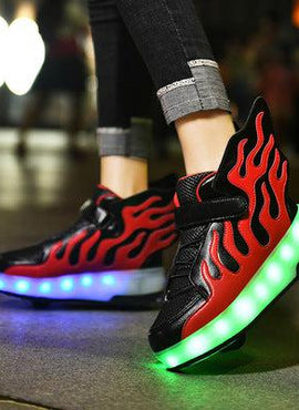 Heelys LED Luminous Rechargeable Lightweight Roller Shoes Two-wheeled Boys And Girls Light Shoes Wheel Shoes