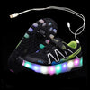 whatagift.com.au 0 Black / 28 Insole 18CM Led Light Up Shoes With Double Wheels For Children
