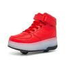 High Top White Led Roller Shoes | Roller High Top Light Up Sneakers With Wheels | ledlegs.