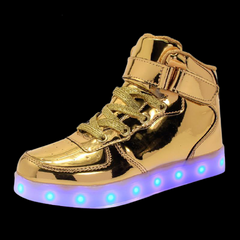 Gold/Black/Silver/Blue Led Shoes High Top With Remote | Light Up Shoes For Men And Women | Led Shoes For Kids And Adults