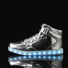 Led Sneakers Shiny Silver 7 Led Light Colors  | Dancing Led Light Shoes  | Kids Led Light Shoes  | Led Light Shoes For Men  | Led Light Shoes For Women | ledlegs.