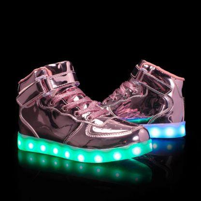 Led Sneakers For Kids Light Up Shiny Lavender  | Kids Led Light Shoes | ledlegs.