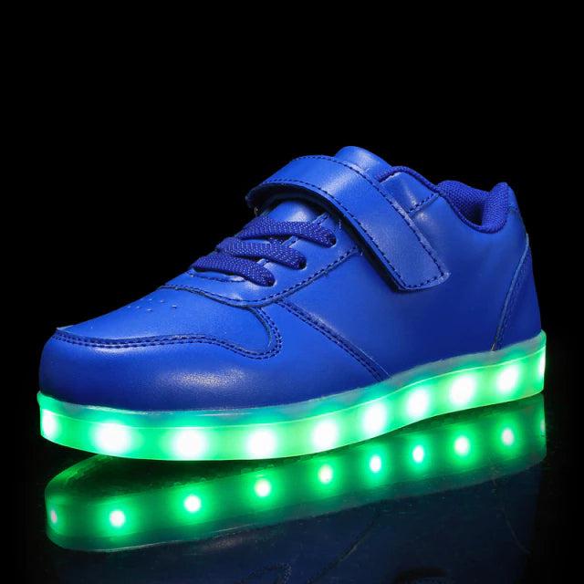 Glowing Night Led Shoes For Kids - Blue  | Led Light Shoes | ledlegs.