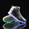 Led Sneakers Shiny Silver 7 Led Light Colors  | Dancing Led Light Shoes  | Kids Led Light Shoes  | Led Light Shoes For Men  | Led Light Shoes For Women | ledlegs.