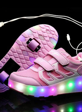 Led Roller Shoes Pink  | Kids Led Light Shoes  | Kids Led Light Roller Heel Wheel Shoes  | Led Light Shoes For Girls & Boys