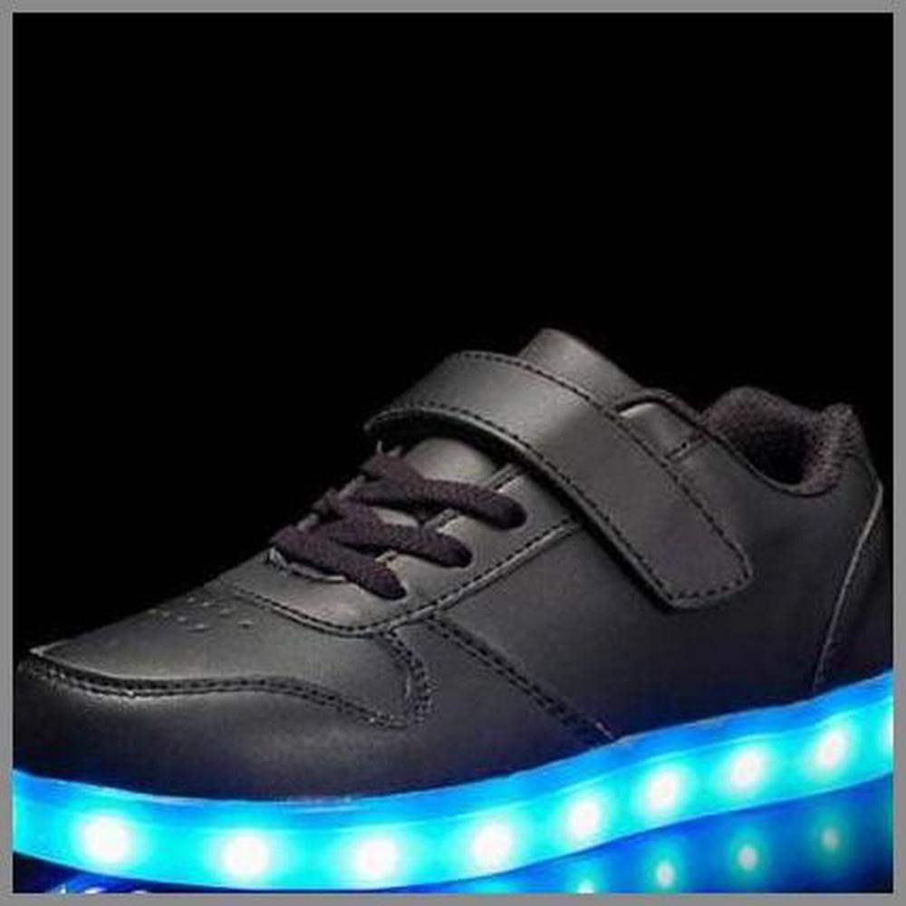 Glowing Night Led Shoes For Kids - Black | Kids Led Light Shoes | ledlegs.