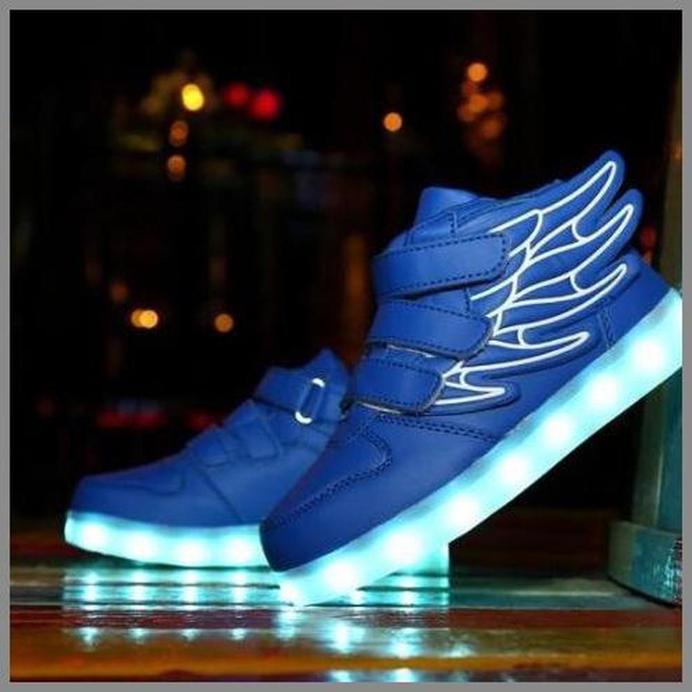 Led Shoes With Flying Straps For Kids - Blue  | Kids Led Light Shoes  | Led Light Shoes For Girls & Boys | ledlegs.