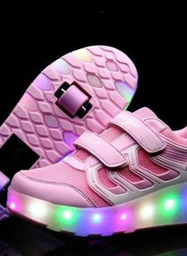 Led Roller Shoes Pink  | Kids Led Light Shoes  | Kids Led Light Roller Heel Wheel Shoes  | Led Light Shoes For Girls & Boys