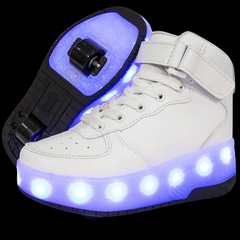 High Top Colorful Led Roller Shoes | Roller High Top Light Up Sneakers With Wheels