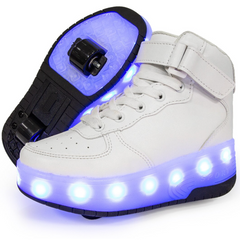 High Top Colorful Led Roller Shoes | Roller High Top Light Up Sneakers With Wheels