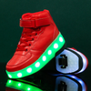 High Top Red Sytlish Led Roller Shoes | Roller High Top Kids Light Up Sneakers With Wheels | ledlegs.