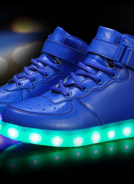 Black White Blue Gold Silver Color Led Shoes High Top With Remote | Light Up Shoes For Men And Women | Led Shoes For Adults