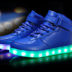 Black White Blue Gold Silver Color Led Shoes High Top With Remote | Light Up Shoes For Men And Women | Led Shoes For Adults