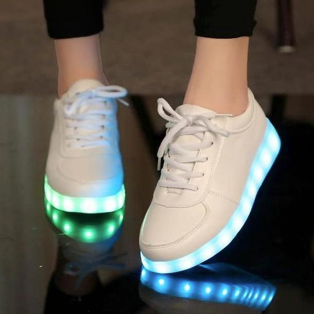 Led Sneakers White  | Kids Led Light Shoes  | Led Light Shoes For Women | ledlegs.