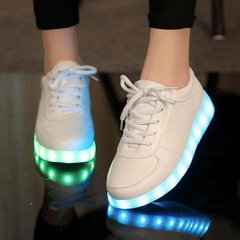 Led Sneakers White  | Kids Led Light Shoes  | Led Light Shoes For Women