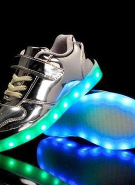 Glowing Night Led Shoes For Kids - Silver | Kids Led Light Shoes