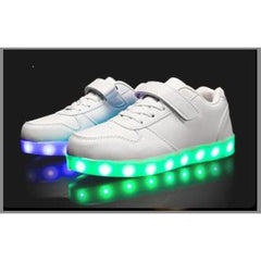 Glowing Night Led Shoes For Kids - White  | Led Light Shoes | ledlegs.