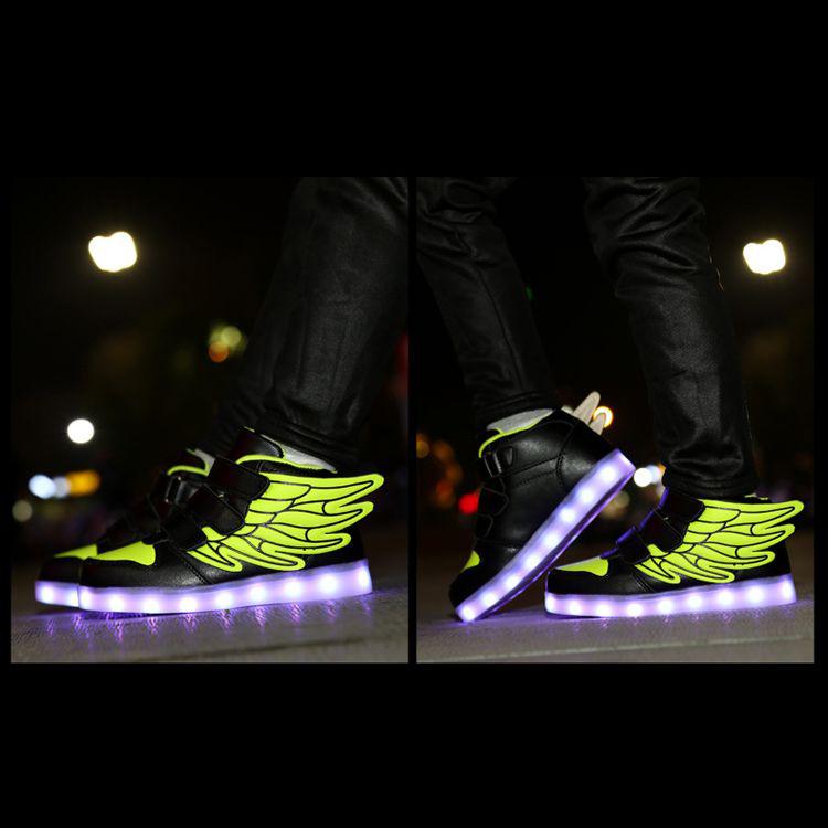 Led Shoes With Flying Straps For Kids - Green  | Kids Led Light Shoes  | Led Light Shoes For Girls & Boys