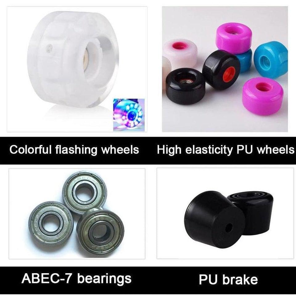 Flash Roller Skates Led Lighting Shoes Black  | Led Light Roller Skates | ledlegs.