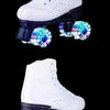 Flash Roller Skates Led Lighting Shoes White  | Led Light Roller Skates | ledlegs.