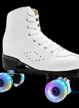 Flash Roller Skates Led Lighting Shoes White  | Led Light Roller Skates