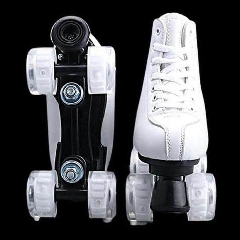 Flash Roller Skates Led Lighting Shoes White  | Led Light Roller Skates | ledlegs.