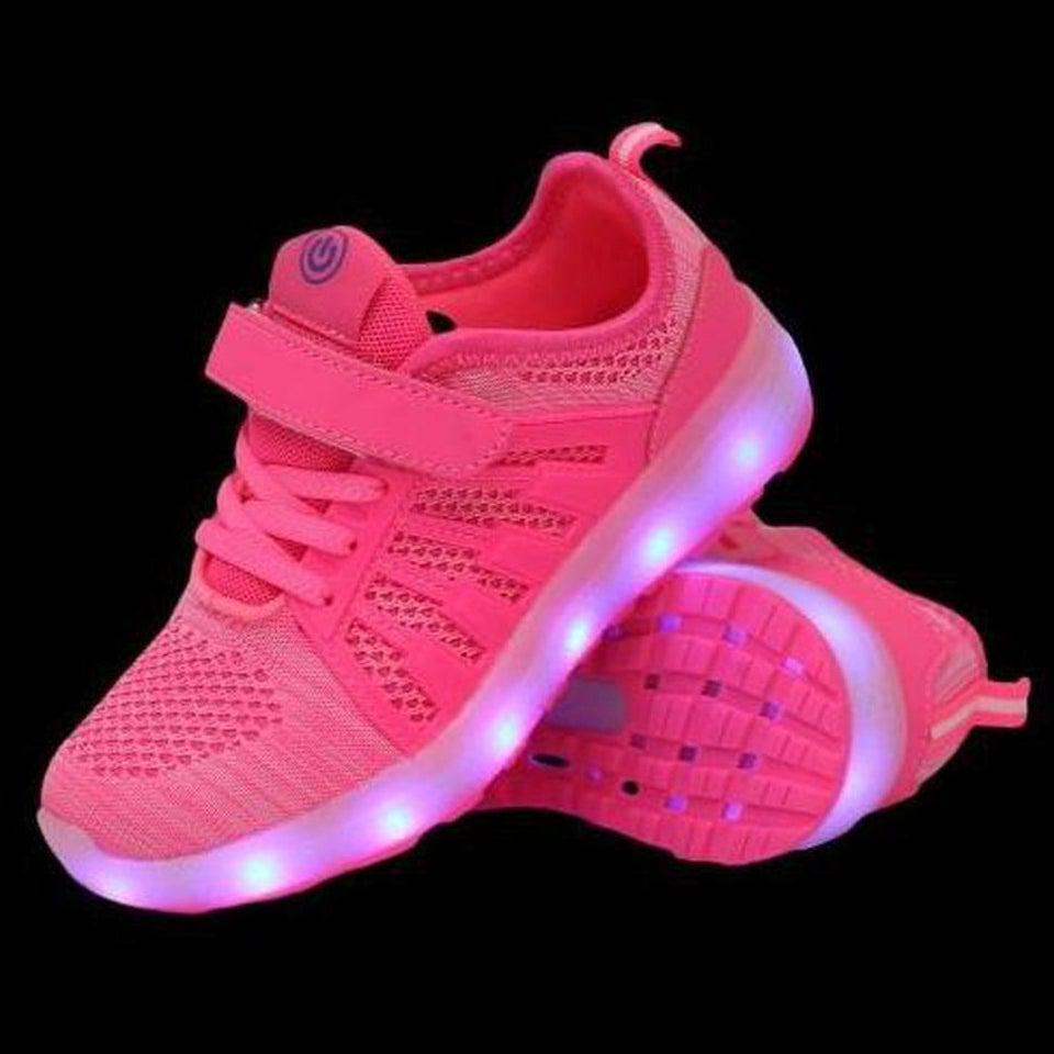 Hot Led Mesh Shoes Kids Pink  | Dancing Led Light Shoes  | Kids Led Light Shoes  | Led Light Shoes For Girls & Boys | ledlegs.