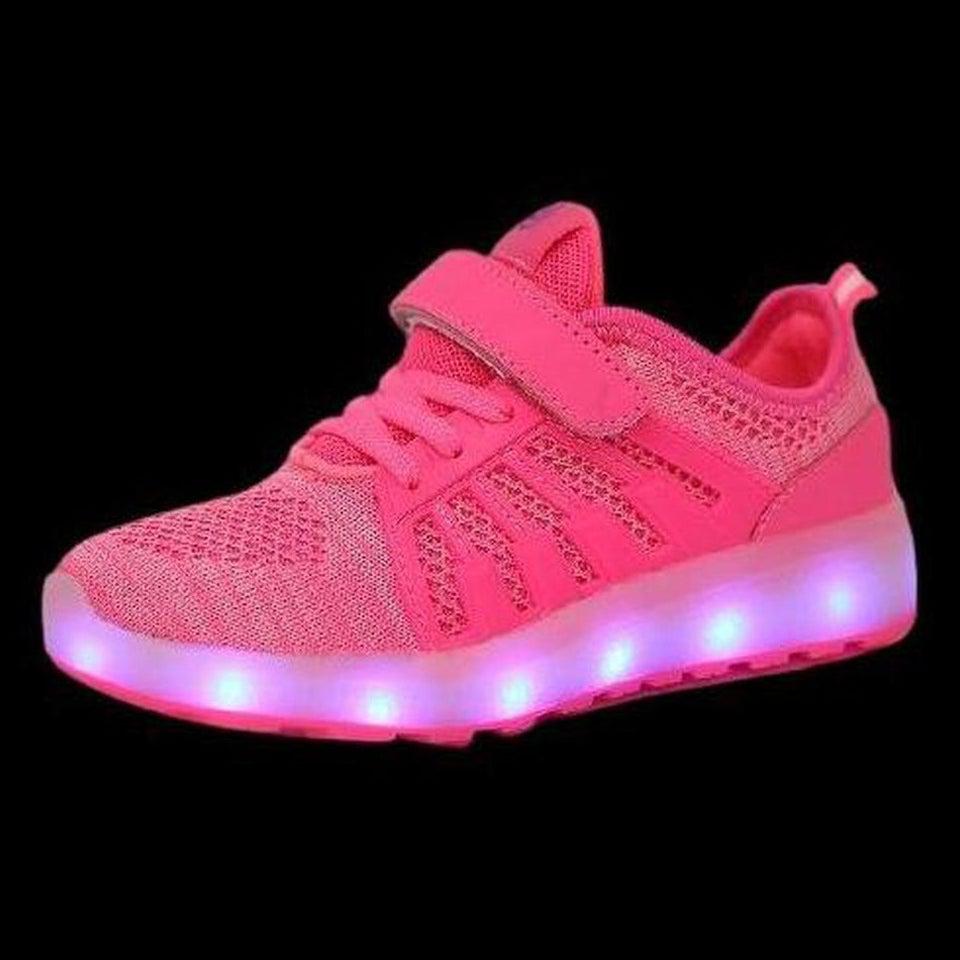 Hot Led Mesh Shoes Kids Pink  | Dancing Led Light Shoes  | Kids Led Light Shoes  | Led Light Shoes For Girls & Boys | ledlegs.