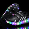 Led Roller Shoes Black  |  Kids Led Light Roller Heel Wheel Shoes  | Led Light Shoes For Girls & Boys | ledlegs.