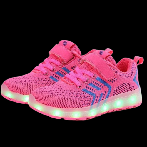 Led Shoes Casual Single Strap Pink | Kids Led Light Shoes  | Led Light Shoes For Girls & Boys | ledlegs.