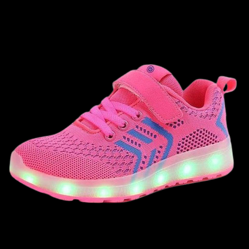 Led Shoes Casual Single Strap Pink | Kids Led Light Shoes  | Led Light Shoes For Girls & Boys | ledlegs.