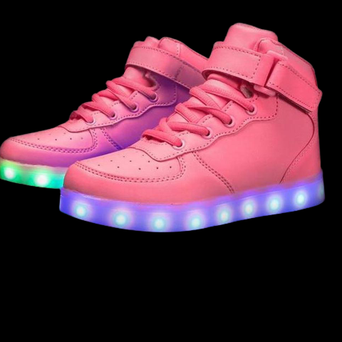 Led Sneakers For Kids Light Up Pink  | Kids Led Light Shoes | ledlegs.