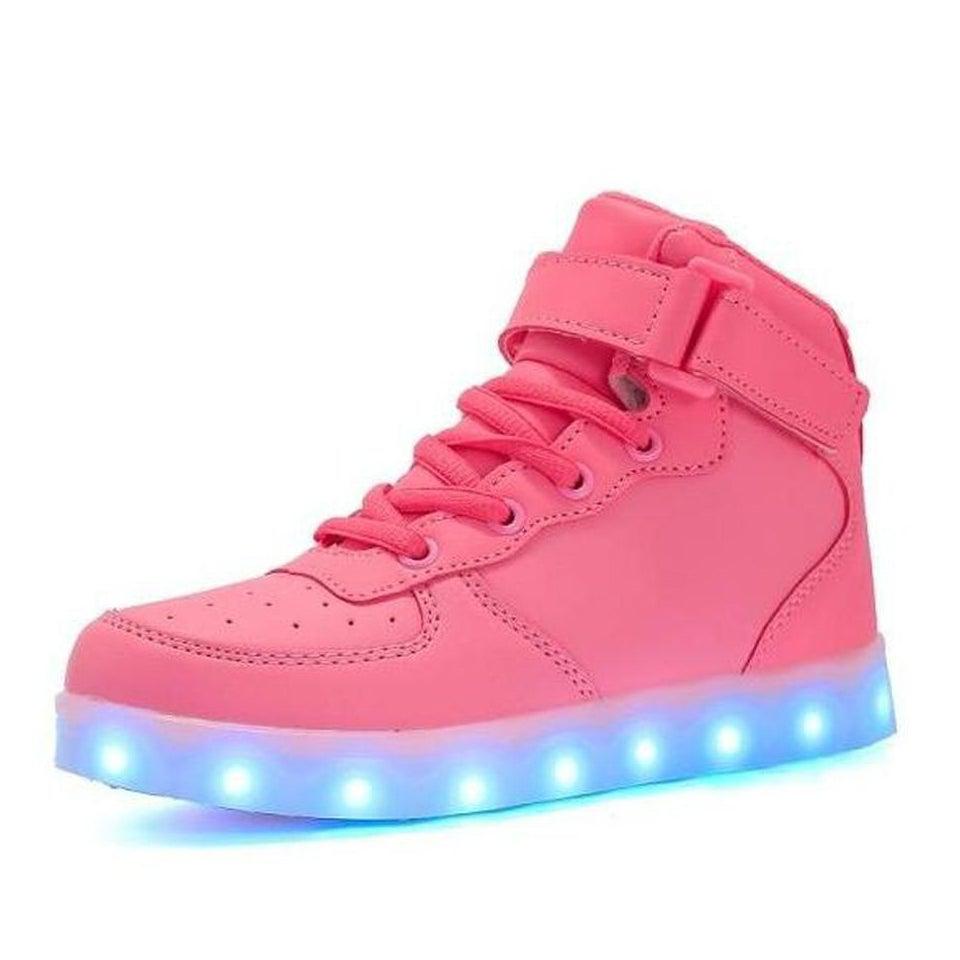 Led Sneakers For Kids Light Up Pink  | Kids Led Light Shoes | ledlegs.