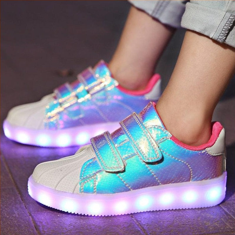 whatagift.com.au Led USB charging glowing Sneakers for Children
