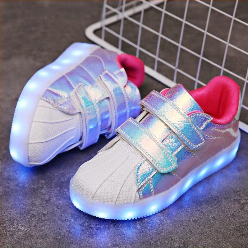 whatagift.com.au Led USB charging glowing Sneakers for Children