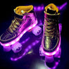 Shiny Roller Skates With Lights For Skating Arenas And Parties Gold  | Dancing Led Light Shoes  | Kids Led Light Shoes  | Kids Led Light Roller Shoes | ledlegs.