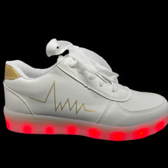 Led Shoes White And Gold Zag  | Dancing Led Light Shoes  | Kids Led Light Shoes  | Led Light Shoes For Men  | Led Light Shoes For Women
